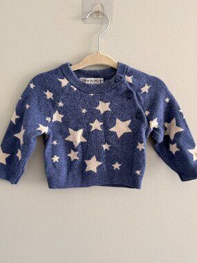 Posh Peanut Bamboo Blue Star Sweater FAIR 0-3M